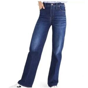 Madewell Dorset High Rise Wide Leg Jeans Size 28 Distressed Wash Style H0897